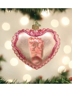 Baby Girl's Footprint Ornament