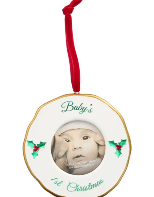 Baby's 1St Christmas Photo Frame Ornament 4"