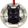 Black Cat Wreath Ornament