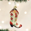 Christmas Cowgirl Boot Ornament