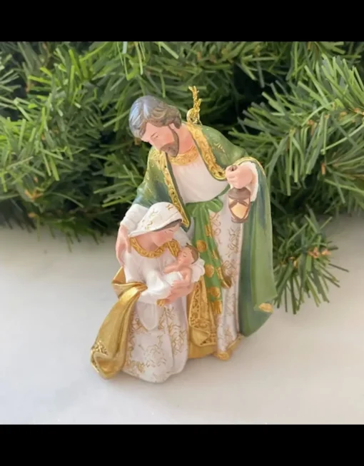 Green & Gold Holy Family Ornament