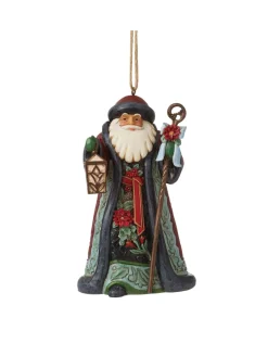 Holiday Manor Santa With Cane Ornament