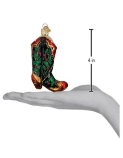 Holly Berry Cowboy Boot Ornament