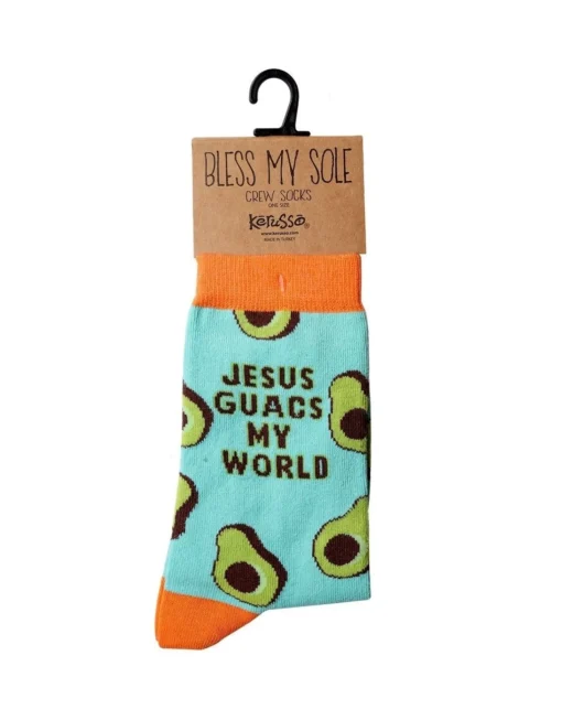 Jesus Guacs My World Socks