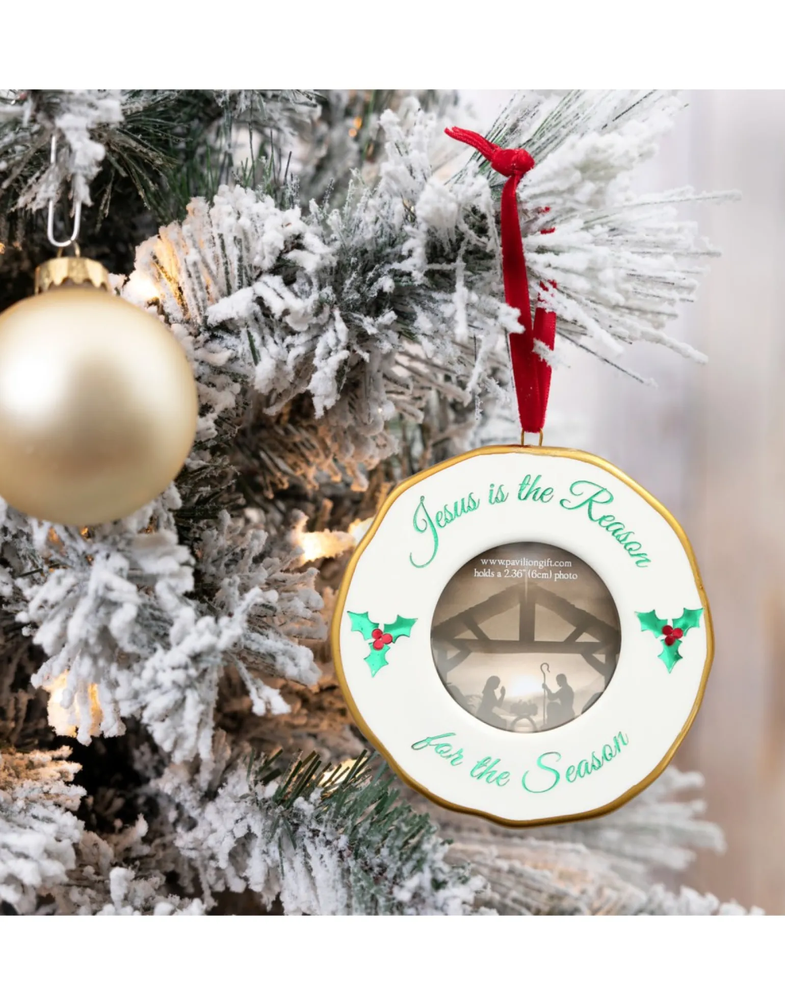 Jesus Is The Reason For The Season Photo Frame Ornament