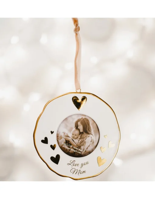 Mom Photo Frame Ornament 4"