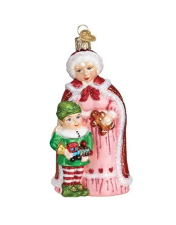 Mrs Claus With Elf Ornament