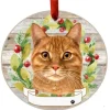 Orange Tabby Cat Wreath Ornament