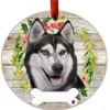Siberian Husky Wreath Ornament