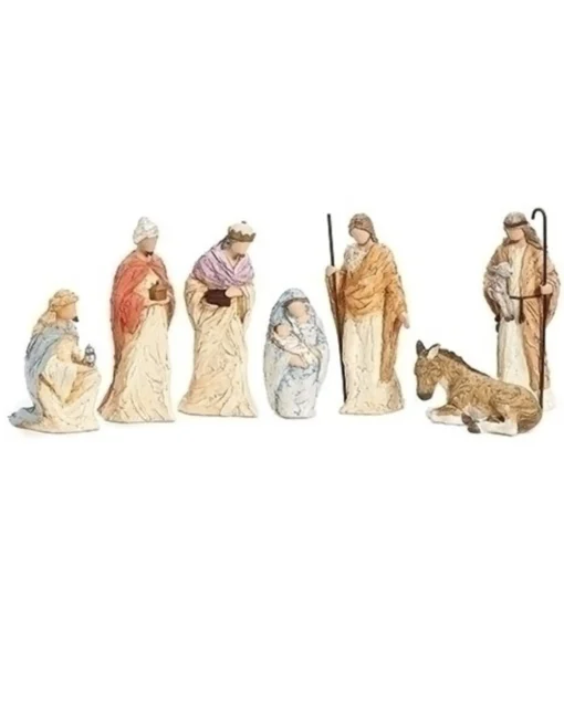 Textured Nativity 7Pc Set